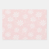 Pink Cream Plaid Stripes Sneeuwvlokken Kerstmis Inpakpapier Vel (Voorkant 3)