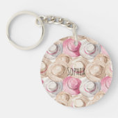 Pink Cream Straw Hats  Sleutelhanger (Voorkant)