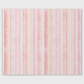 Pink Cream Stripes Verjaardag Cadeaupapier (Vlak)