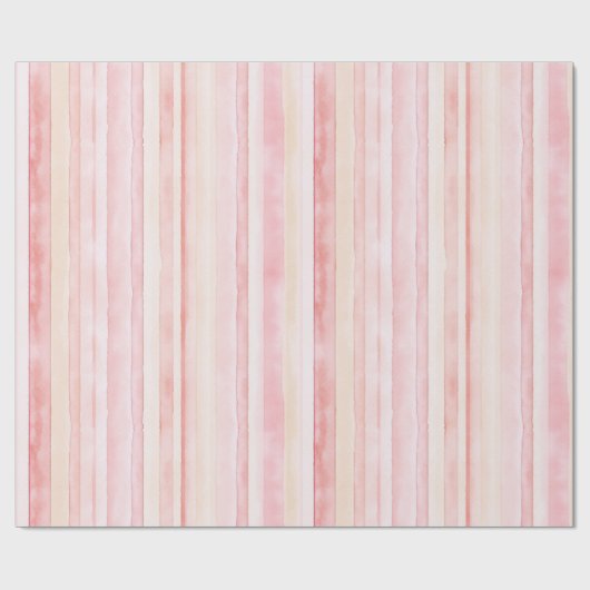Pink Cream Stripes Verjaardag Cadeaupapier (Vlak)
