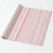 Pink Cream Stripes Verjaardag Cadeaupapier (Uitgerold)