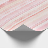 Pink Cream Stripes Verjaardag Cadeaupapier (Hoek)