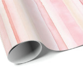 Pink Cream Stripes Verjaardag Cadeaupapier (Rol Hoek)