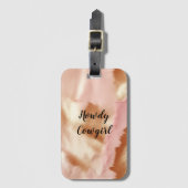 Pink Cream Tan Southwest Cowgirl Koeienhuid Bagagelabel (Voorkant (verticaal))