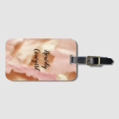 Pink Cream Tan Southwest Cowgirl Koeienhuid Bagagelabel (Voorkant (horizontaal))