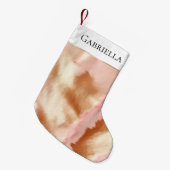 Pink Cream Tan Southwest Cowgirl Koeienhuid Kleine Kerstsok (Voorkant (Hangend))