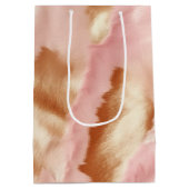 Pink Cream Tan Southwest Cowgirl Koeienhuid Medium Cadeauzakje (Achterkant)