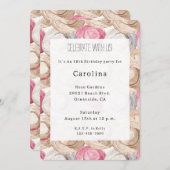 Pink Cream White Straw Hats Birthday Kaart (Voorkant / Achterkant)