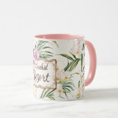 Pink Cream White Tropical Orchid Flowers Resort Mok (Voorkant rechts)