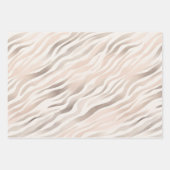 Pink Cream Zebra Animal Gold Sparkle Birthday Inpakpapier Vel (Voorkant 3)