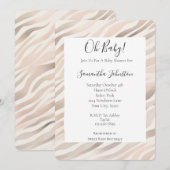 Pink Cream Zebra Animal Print Baby shower Kaart (Voorkant / Achterkant)