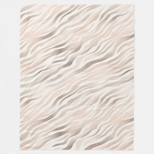 Pink Cream Zebra Animal Print Fleece Deken (Voorkant)