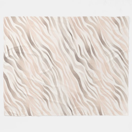 Pink Cream Zebra Animal Print Fleece Deken (Voorkant (Horizontaal))