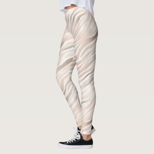 Pink Cream Zebra Animal Print Leggings (Links)