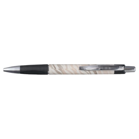 Pink Cream Zebra Animal Print Pen (Achterkant)