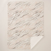 Pink Cream Zebra Animal Print Sherpa Deken (Voorkant)