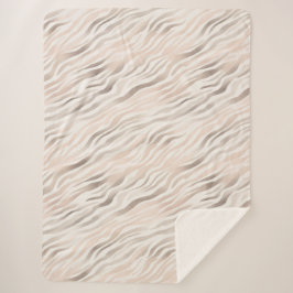 Pink Cream Zebra Animal Print Sherpa Deken