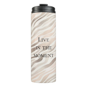 Pink Cream Zebra Animal Print Thermosbeker
