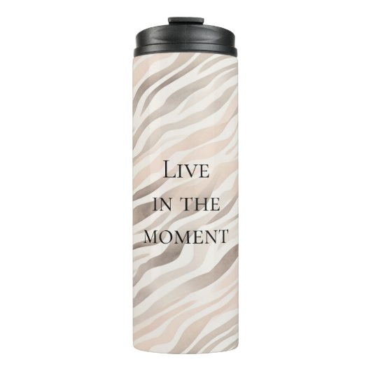 Pink Cream Zebra Animal Print Thermosbeker (Voorkant)