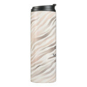 Pink Cream Zebra Animal Print Thermosbeker (Gedraaid links)