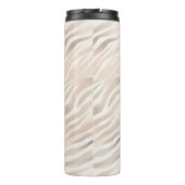 Pink Cream Zebra Animal Print Thermosbeker (Achterkant)