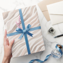 Pink Cream Zebra Animal Print Verjaardag Cadeaupapier