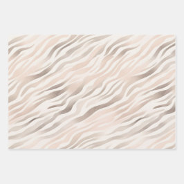 Pink Cream Zebra Animal Print Verjaardag Inpakpapier Vel