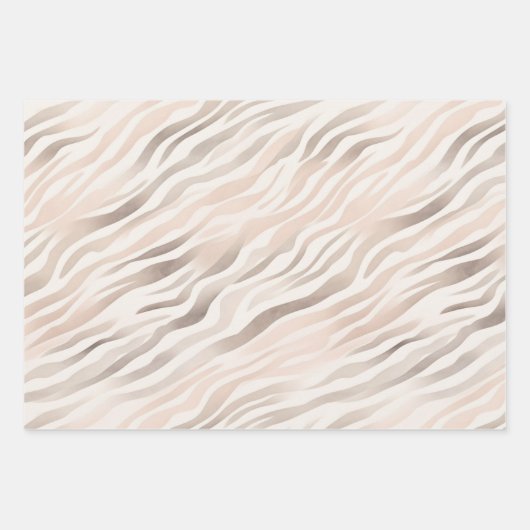 Pink Cream Zebra Animal Print Verjaardag Inpakpapier Vel (Voorkant)