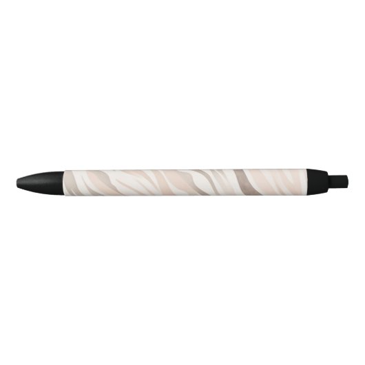 Pink Cream Zebra Animal Print Zwarte Inkt Pen (Voorkant)