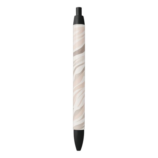 Pink Cream Zebra Animal Print Zwarte Inkt Pen (Voorkant Verticaal)