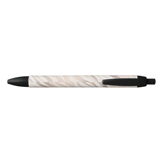 Pink Cream Zebra Animal Print Zwarte Inkt Pen (Achterkant)