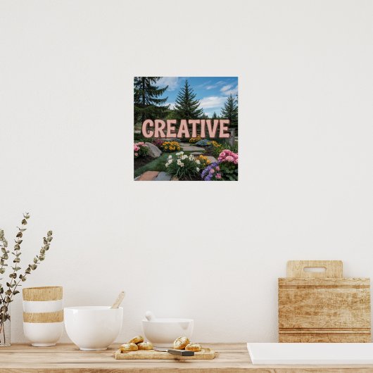 Pink Creative Affirmation Square Poster (Keuken)