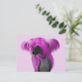 Pink Crestie Briefkaart (Staand voorkant)