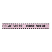 Pink Crime Scene Politierechercheur Murder Mystery Satijnen Lint (Voorkant)