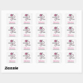PInk Crochet Fast, Die Warm Vierkante Sticker (Vel)