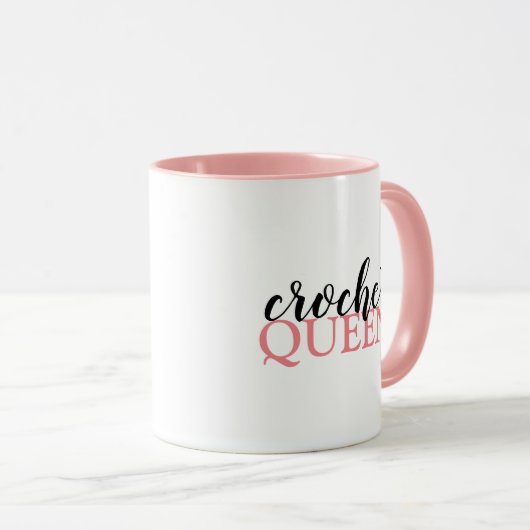 Pink Crochet Queen Mok (Voorkant rechts)