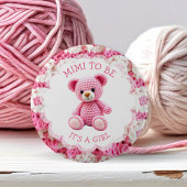 Pink Crocheted Teddy Bear | Mimi to Be Ronde Button 5,7 Cm