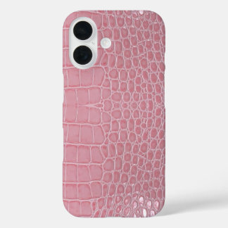 Pink Crocodile Leather Aesthetic iPhone 16 Hoesje
