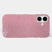 Pink Crocodile Leather Aesthetic Case-Mate iPhone Case (Achterkant (horizontaal))