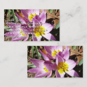 Pink Crocuses Spring Floral Visitekaartje (Voorkant / Achterkant)
