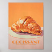Pink Croissant Print Pastry Poster Minimalistic Ar (Voorkant)