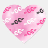 PINK Cross Country Running Arrow Symbolen Stickers (Voorkant)