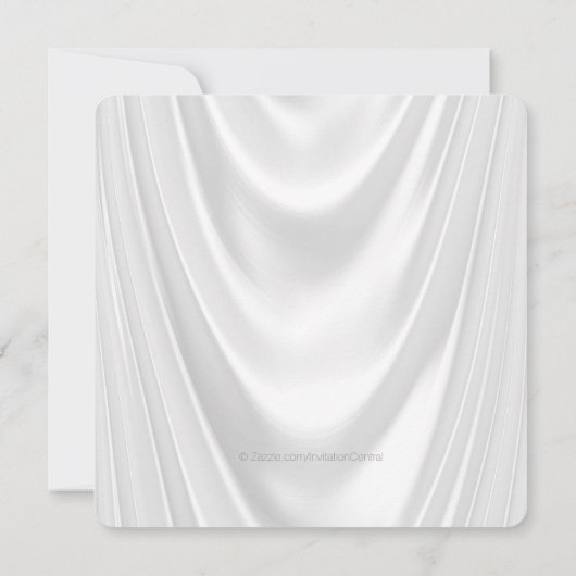 Pink Cross First Communion White Satin Kaart (Achterkant)