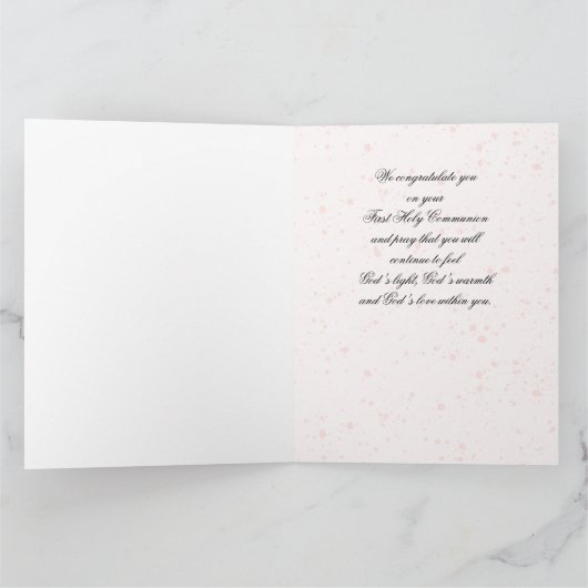 Pink Cross Floral Wreate First Community Kaart (Binnen)