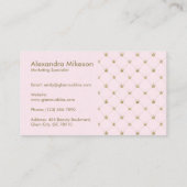 Pink Crown Pattern Luxury Visitekaartje (Achterkant)