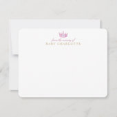 Pink Crown Princess Nursery Note Card Kaart (Voorkant)
