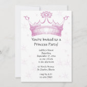 Pink Crown Princess Party Kaart (Voorkant)