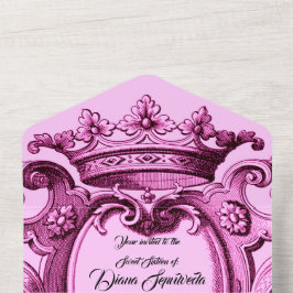 Pink Crown Royal Princess Sweet 16 All In One Uitnodiging