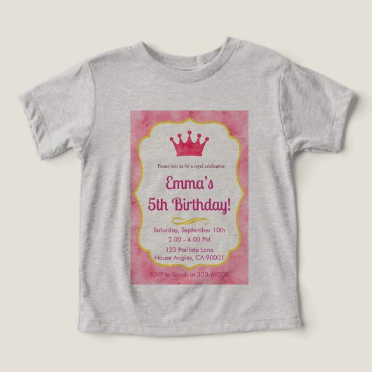 Pink Crown verjaardagsuitnodiging | tovenarij (Design voorkant)