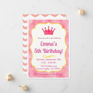 Pink Crown verjaardagsuitnodiging   tovenarij Aankondiging
